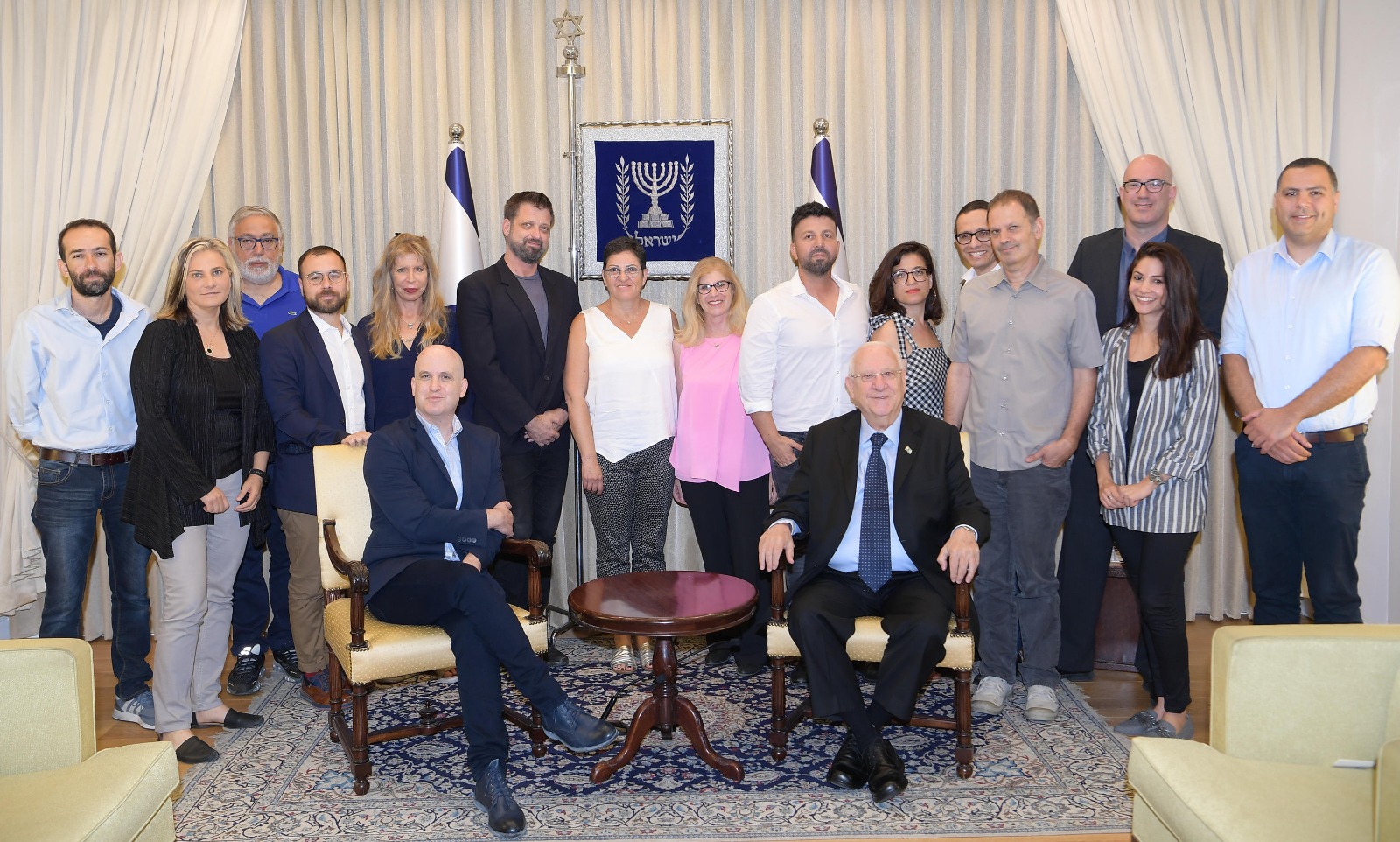 Eurovision 2019 team at Beit HaNasi Photo credit Amos Ben Gershom GPO