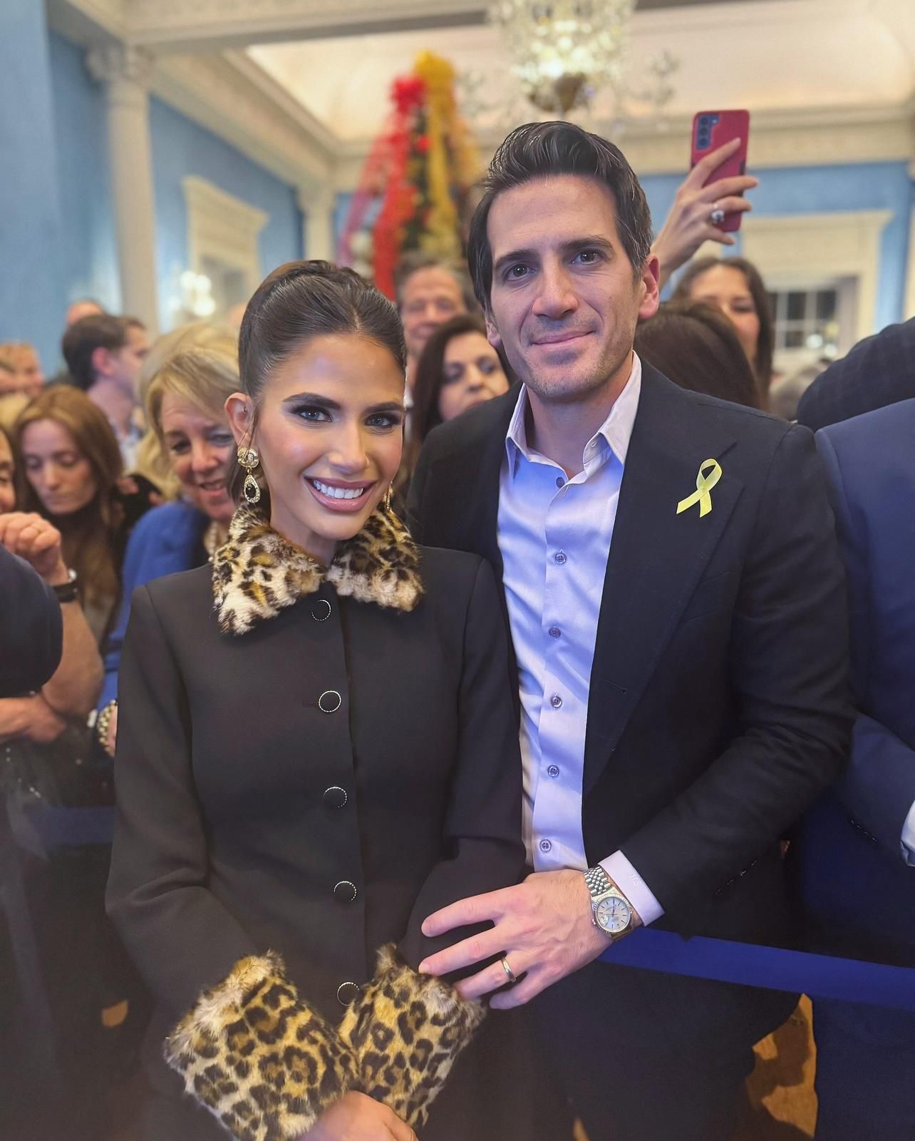 ewish activist and social media influencer, Lizzy Savetsky is seen here with husband, Dr Ira Savetsky, an acclaimed plastic surgeon, at the Hanukkah festivities held at Gracie Mansion