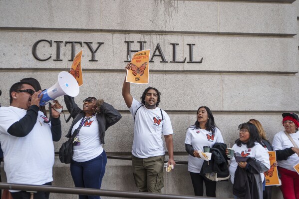 The Los Angeles City Council on Tuesday approved a so-called “sanctuary city” ordinance that bars city resources from being used for immigration enforcement and city departments from sharing information on people without legal status with federal immigration authorities, in anticipation of potential mass deportations under President-elect Donald Trump.