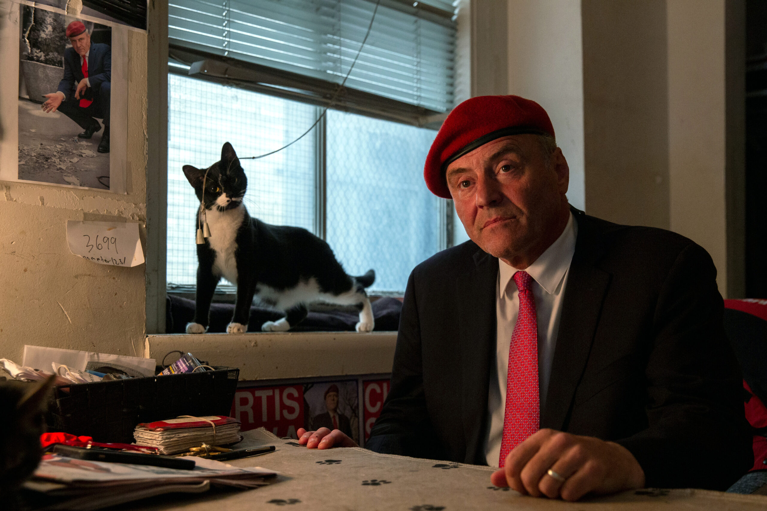 Republican mayoral candidate Curtis Sliwa talks at his Upper West Side studio apartment about his history with the Guardian Angels, July 28, 2021.