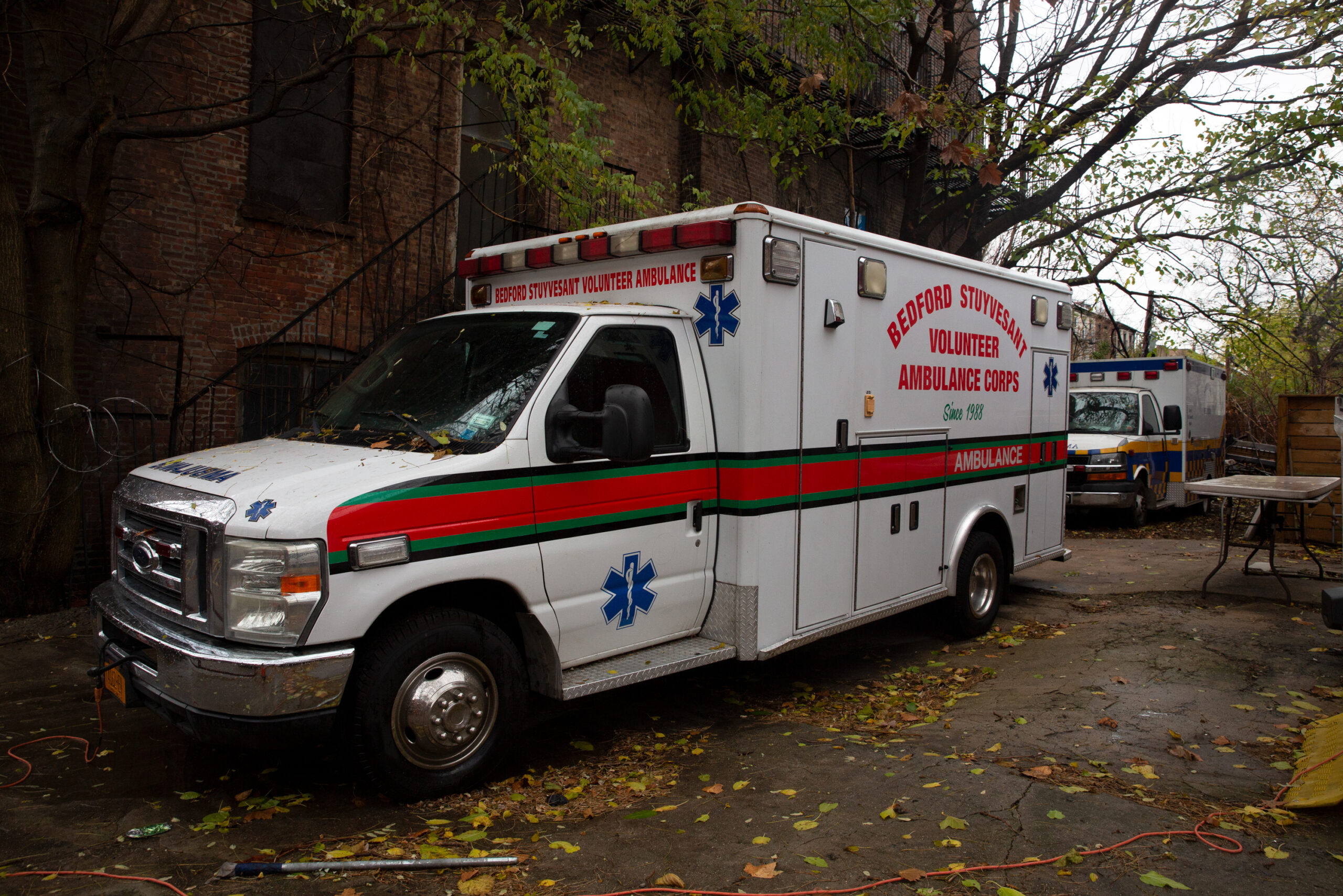 The Bedford-Stuyvesant Volunteer Ambulance Corps serves central Brooklyn from its headquarters on Greene Avenue, Nov. 23, 2020.