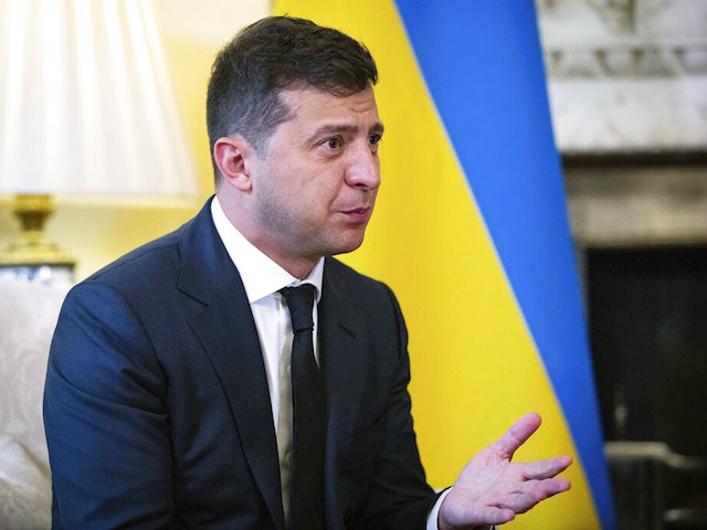 President of Ukraine, Volodymyr Zelenskyy during a meeting with Prime Minister Boris Johnson, in Downing Street , London, to sign a strategic partnership deal with the president in the face of Russia's