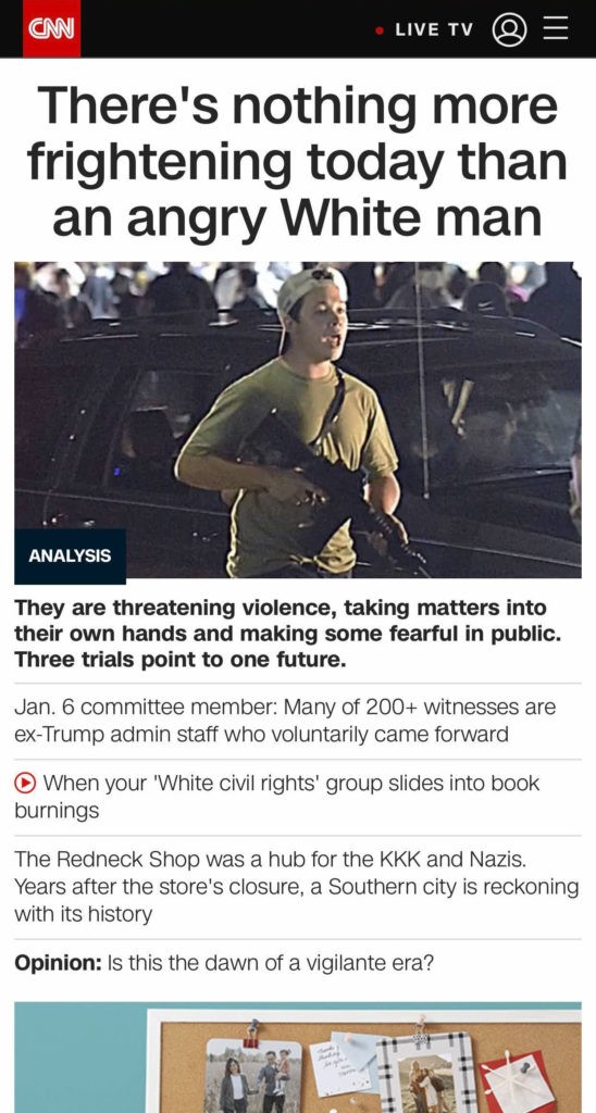 CNN homepage, mobile version