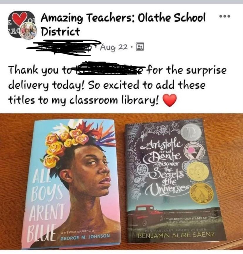 Seventh grade teacher's social media post. Courtesy of Parents Defending Education.