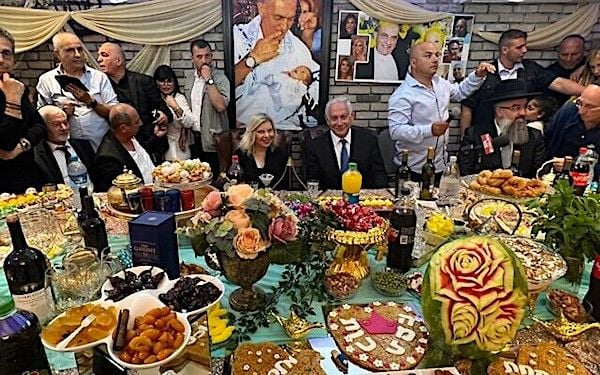 Former Israeli Prime Minister and currently opposition leader Benjamin Netanyahu attends a Mimouna celebration in Or Akiva, Israel, April 23, 2022. (Photo courtesy Likud Party)