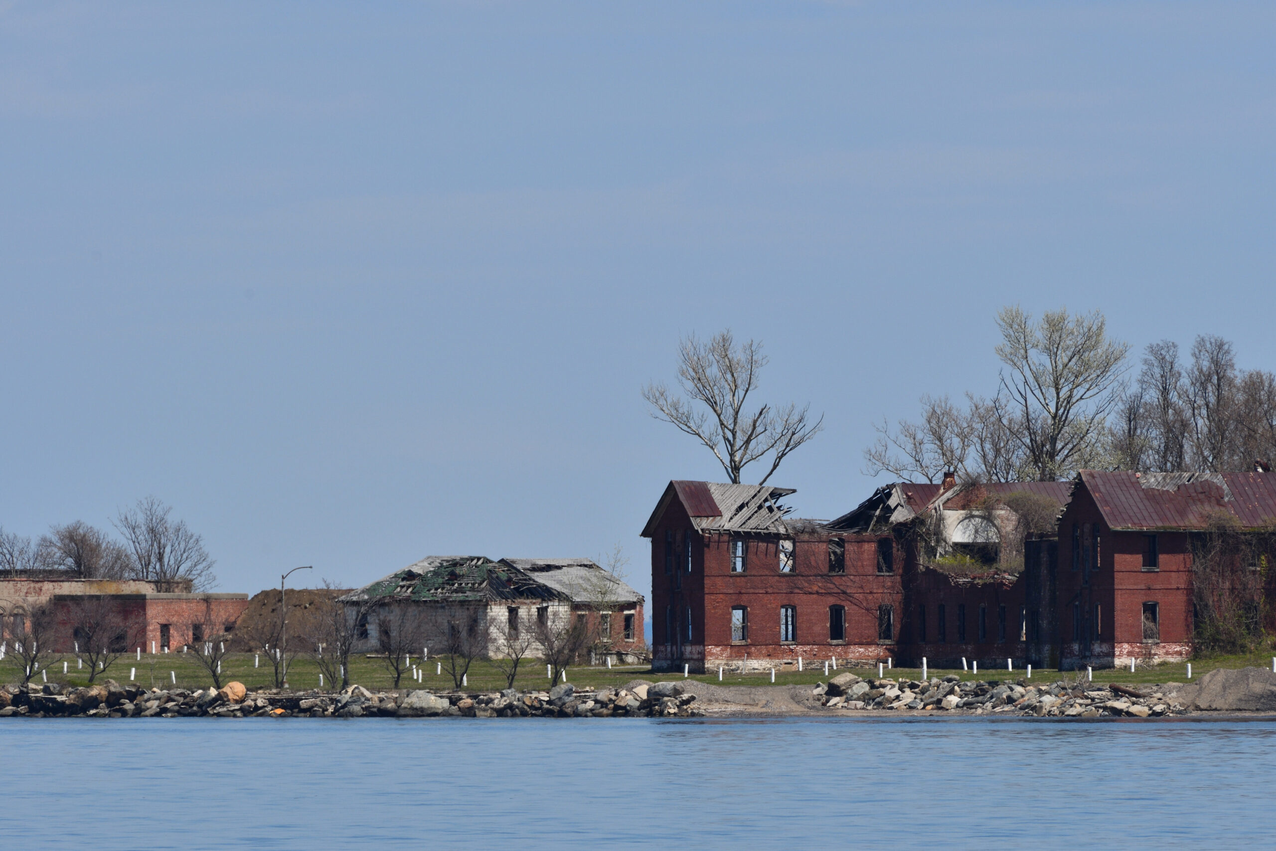 Harts Island is home to the city’s massive public cemetery. April 25, 2020.