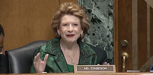 Sen. Debbie Stabenow, D-Mich., in a Senate hearing June 7, 2022. (Video screenshot)